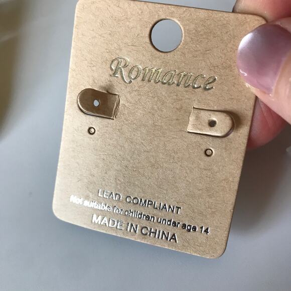 NEW Romance Matte Silver Tone oblong mod chevron-style semi-hoop earrings - Picture 7 of 15